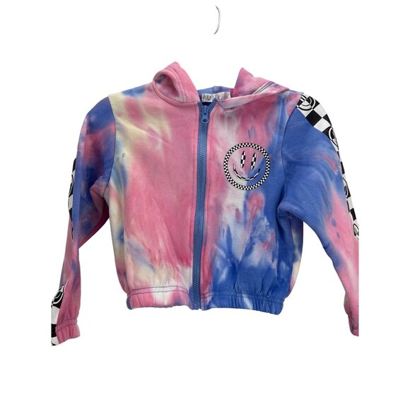 Stella Tweed Girls Small Tie Dye Zip Up Jacket Pink Purple Blue Hoodie - Picture 2 of 7